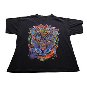Cancun Riviera Maya Mexico Psychedelic Jaguar Graphic T-Shirt Black XL NWOT